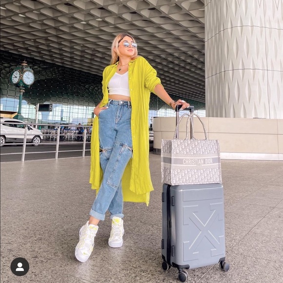 Zara oversized shirt linen dress in lime green colour - Picture 10 of 11